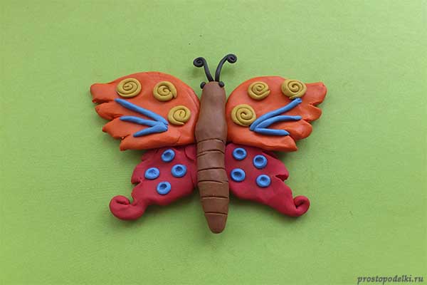 Бабочка из пластилина-11