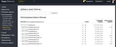 файлы sitemap. Яндекс Вебмастер