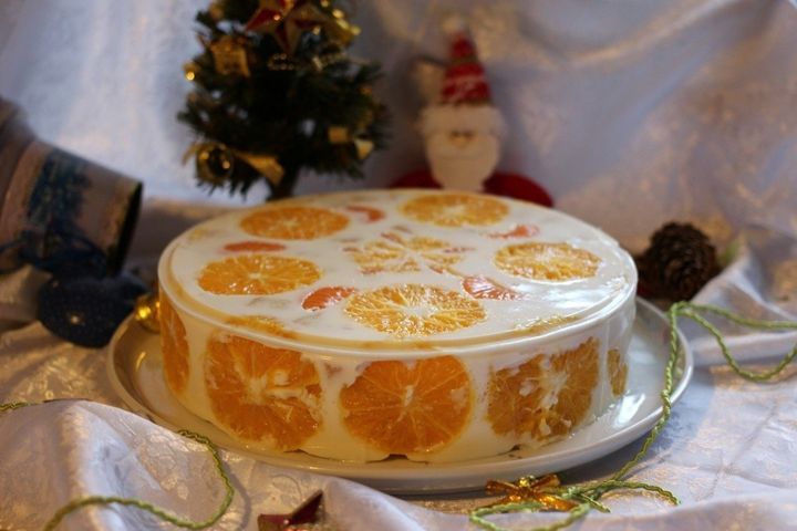 Торт-желе с апельсинами