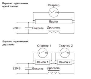 Схема подключения стартера