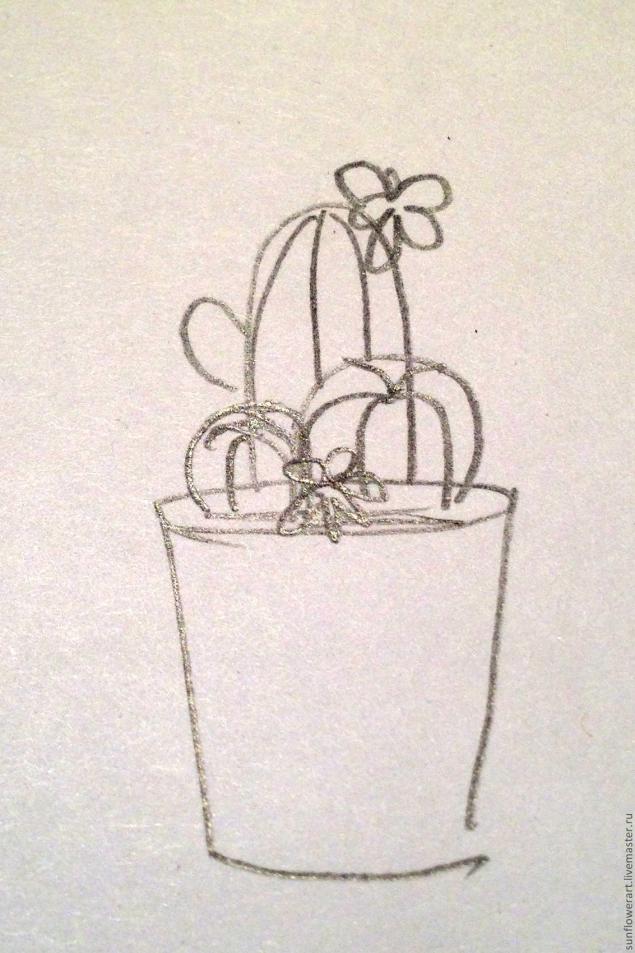 Симпатичная игольница-кактус своими руками, фото № 12