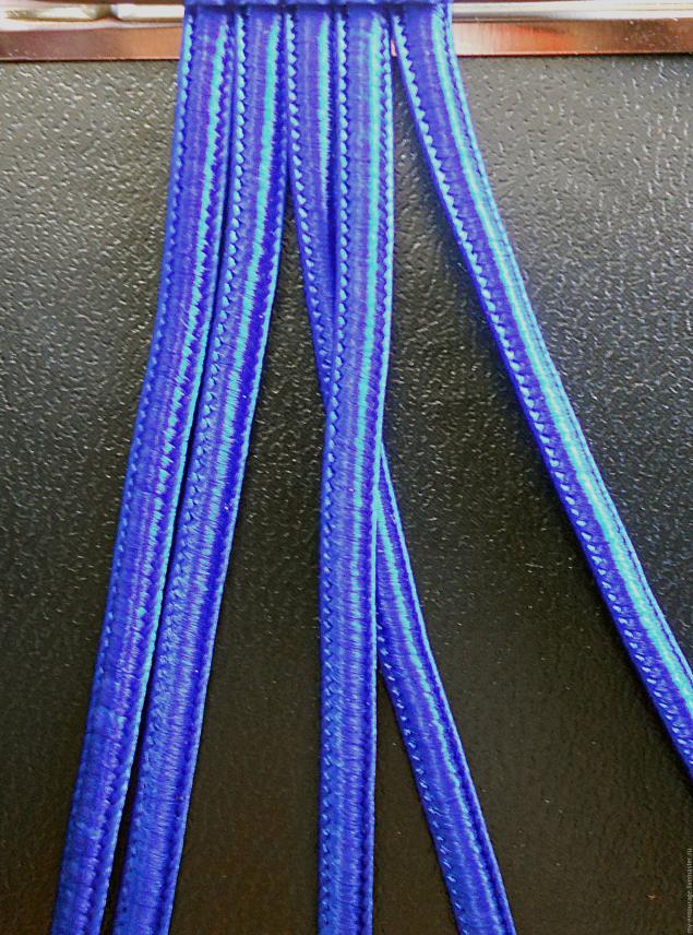 Плетеный пояс или браслет. Схема плетения из пяти шнуров. Часть 1., фото № 2