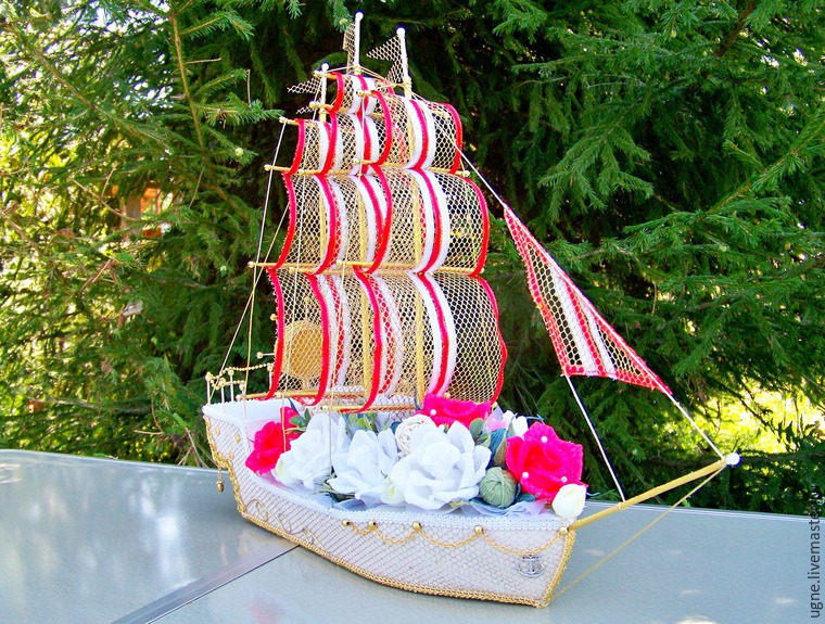Мастер-класс свадебный корабль из конфет, фото № 27