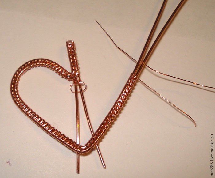 Делаем подвеску-сердечко из проволоки в технике Wire Wrap, фото № 19