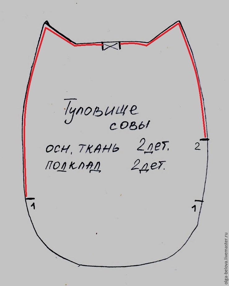 Шьем милую сову-ключницу из ткани, фото № 19