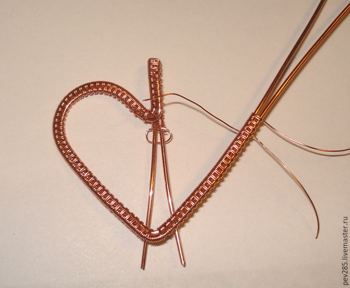 Делаем подвеску-сердечко из проволоки в технике Wire Wrap, фото № 21