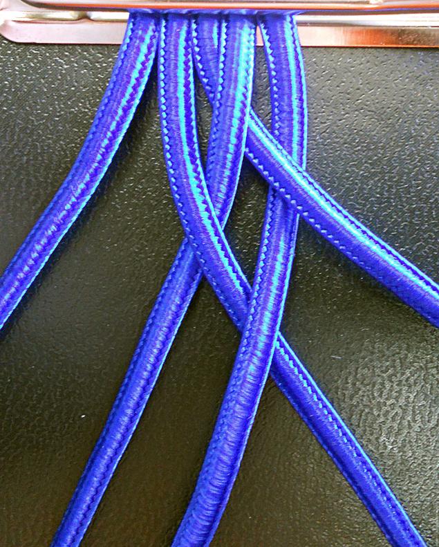 Плетеный пояс или браслет. Схема плетения из пяти шнуров. Часть 1., фото № 5