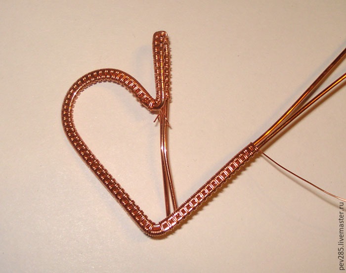 Делаем подвеску-сердечко из проволоки в технике Wire Wrap, фото № 17