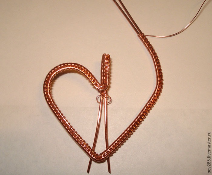 Делаем подвеску-сердечко из проволоки в технике Wire Wrap, фото № 22