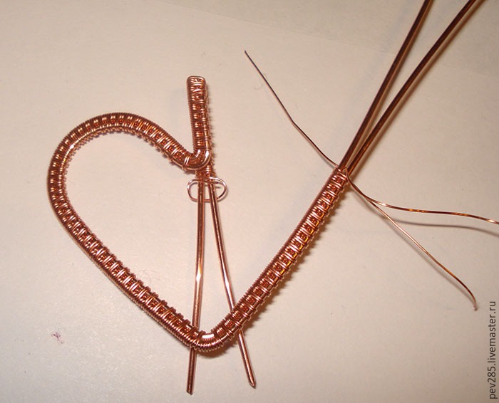 Делаем подвеску-сердечко из проволоки в технике Wire Wrap, фото № 20