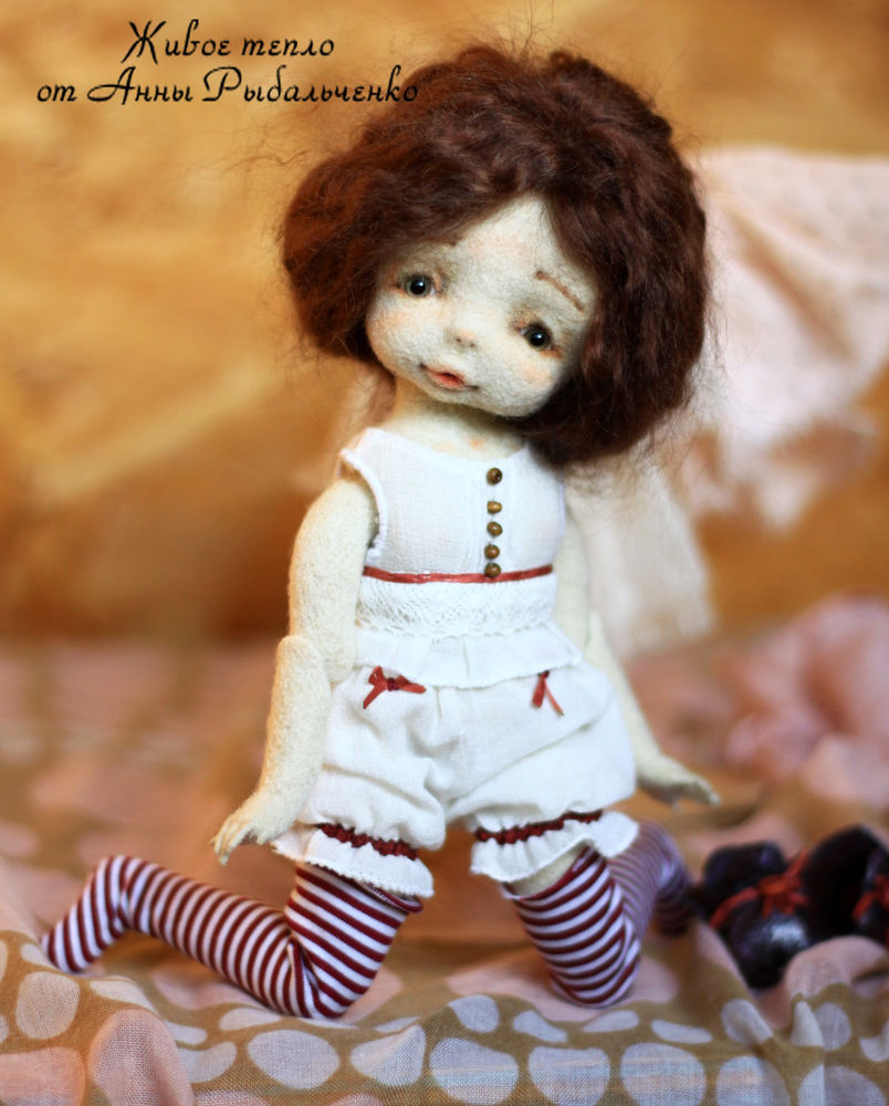 Моя первая шарнирная куколка из шерсти, фото № 8