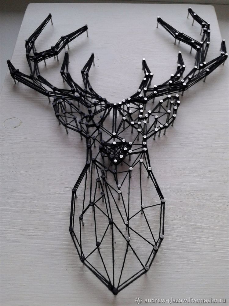 Создаем контурного оленя в технике String Art, фото № 21