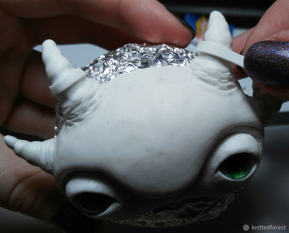 Процесс создания авторской игрушки из полимерной глины. Часть 1. Лепка мордочки, фото № 30