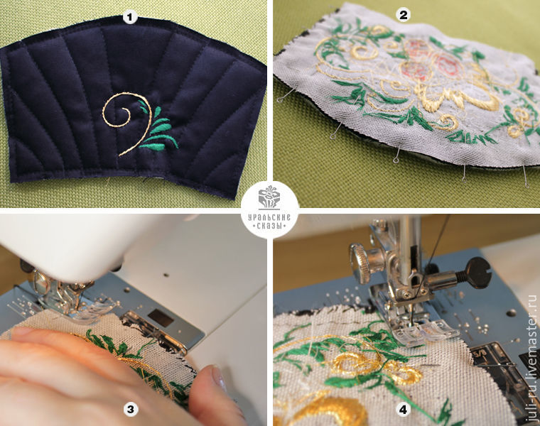 Создаем текстильный браслет с вышивкой по мотиву хохломской росписи, фото № 16