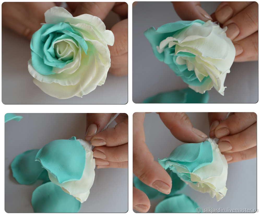 Создаем двухцветную розу «Инь-Янь» из фоамирана, фото № 21