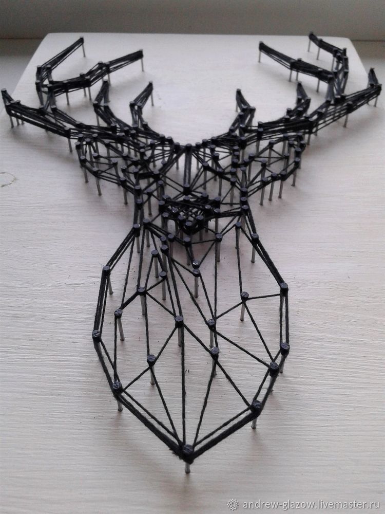 Создаем контурного оленя в технике String Art, фото № 22