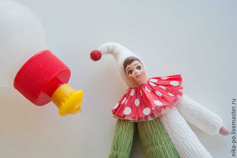 Ёлочная игрушка «Циркач» по мотивам старых игрушек из ваты и креповой бумаги, фото № 41