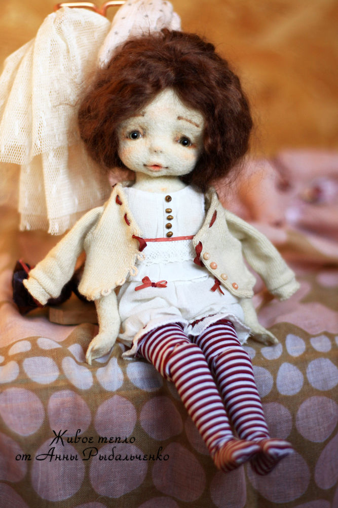 Моя первая шарнирная куколка из шерсти, фото № 10