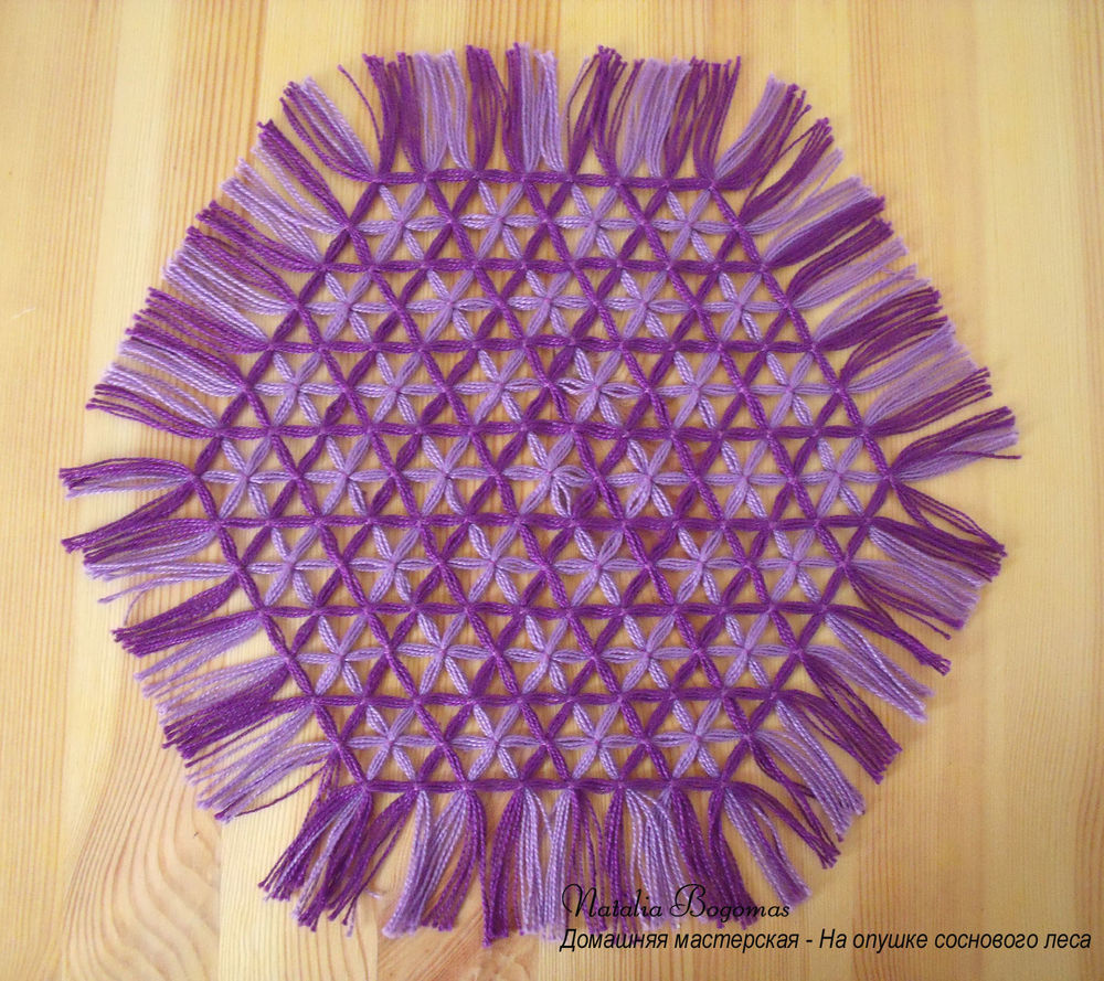 Плетение салфеток на 6-иугольной раме, фото № 5