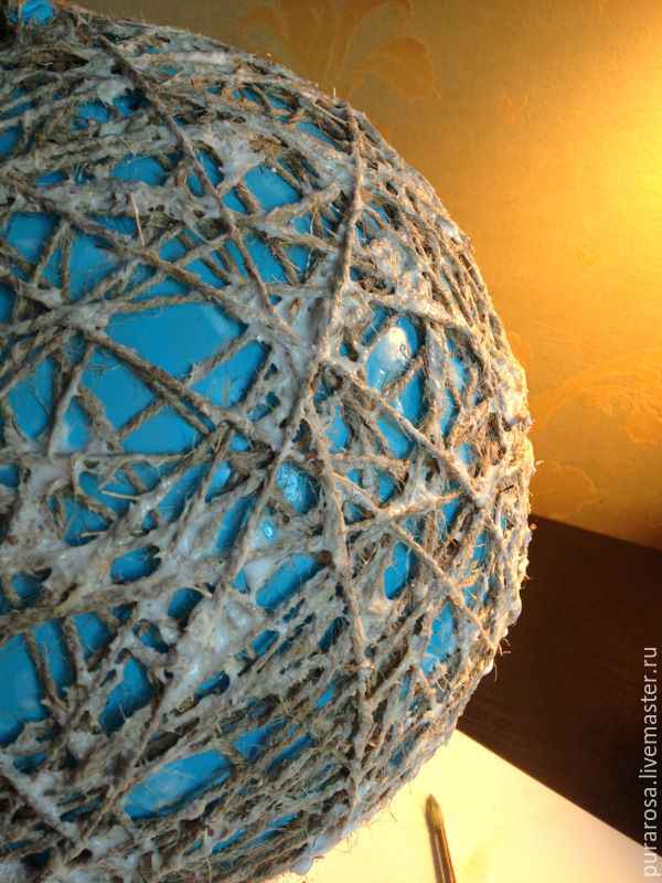 Новогодний Царь-шар из джутового шпагата, фото № 4
