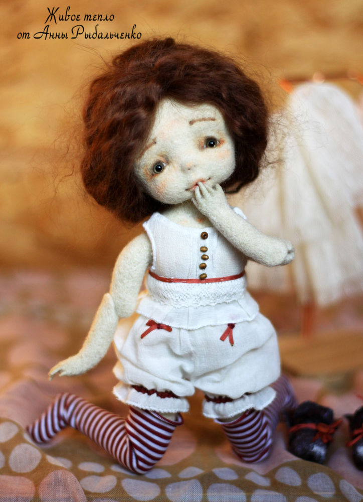 Моя первая шарнирная куколка из шерсти, фото № 9