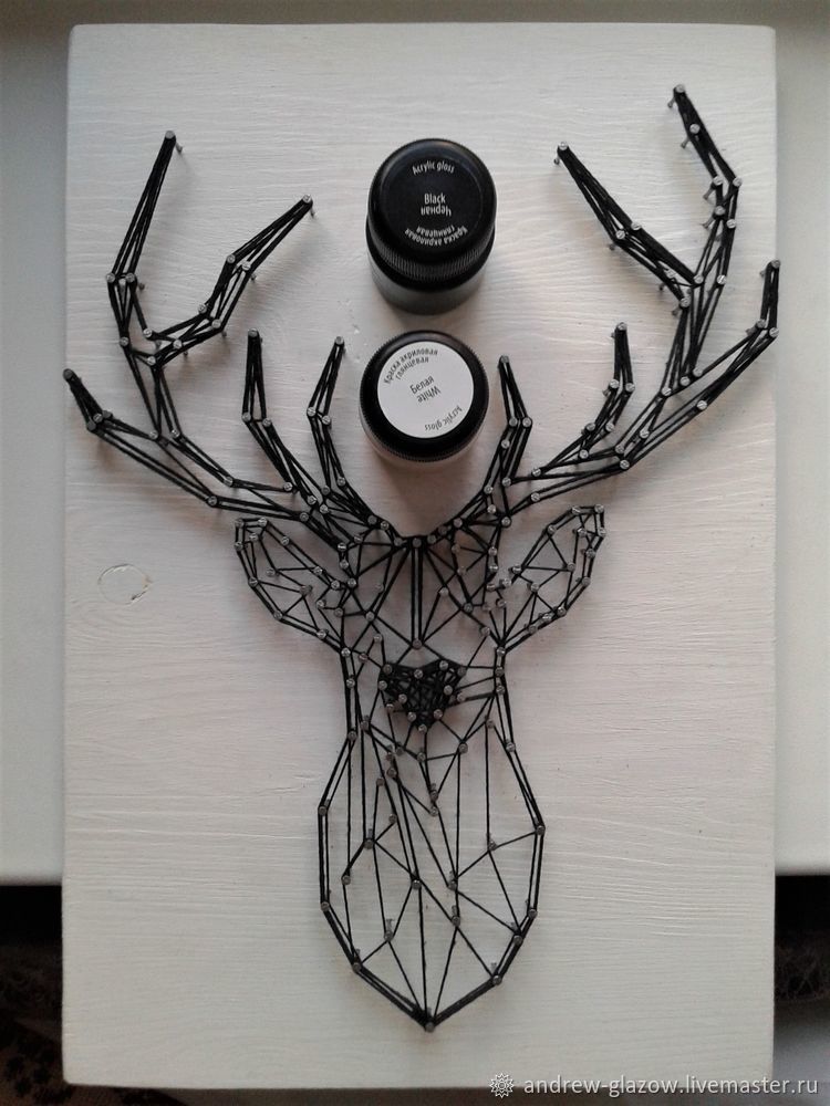 Создаем контурного оленя в технике String Art, фото № 19