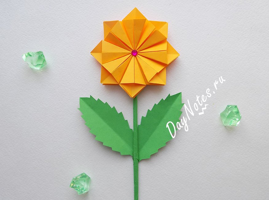 оригами цветок из бумаги схема