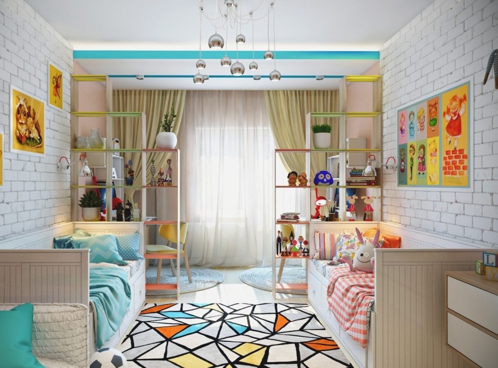 Дизайн детской комнаты для двух разнополых детей цветовая палитра