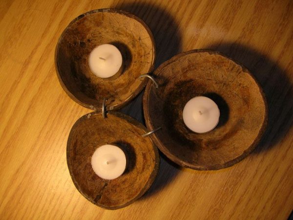 Подсвечник из скорлупы кокоса