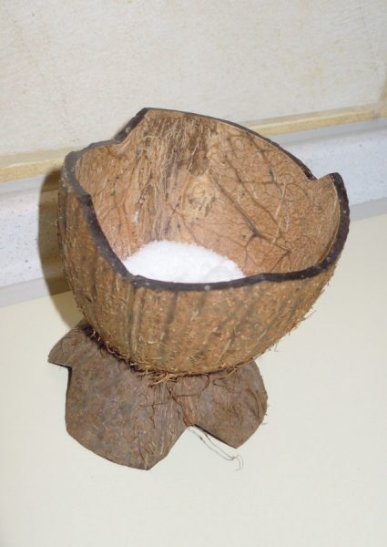 Солонка из кокосовой скорлупы
