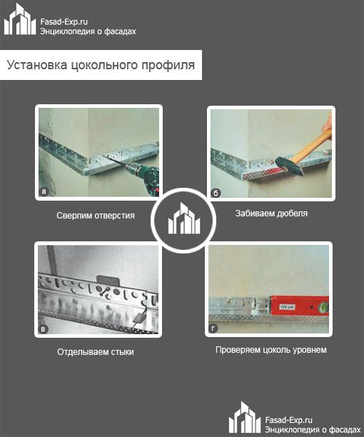Монтаж цокольного профиля