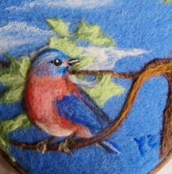 как сделать картину из шерсти