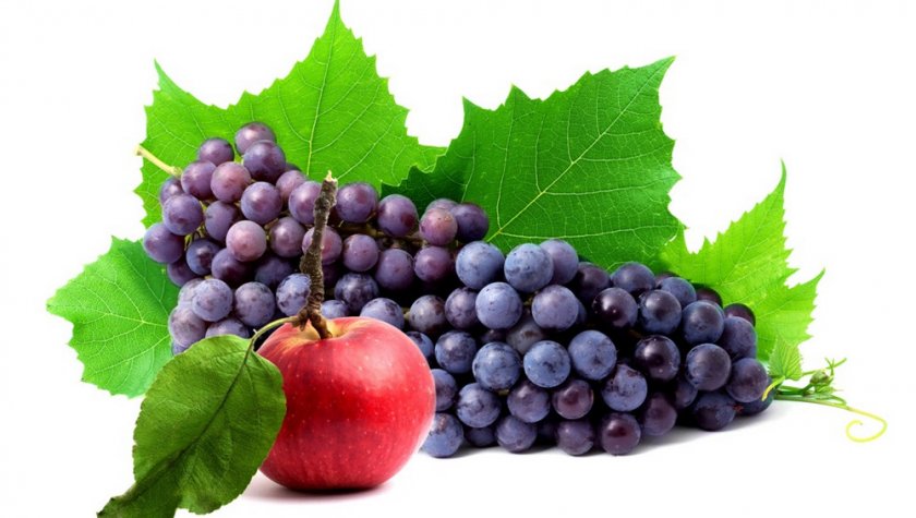 Виноград и яблоко