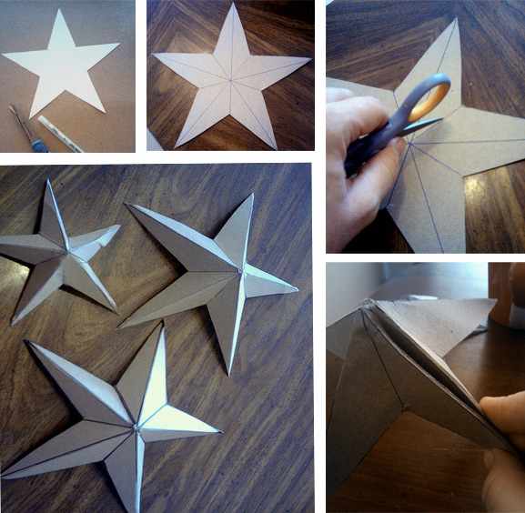 Как сделать звезду из картона: Звезда на елку из бумаги своими руками .