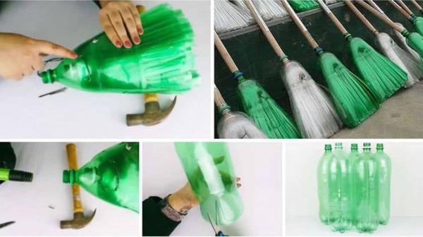 Как сделать метлу из пластиковых бутылок (фото)
