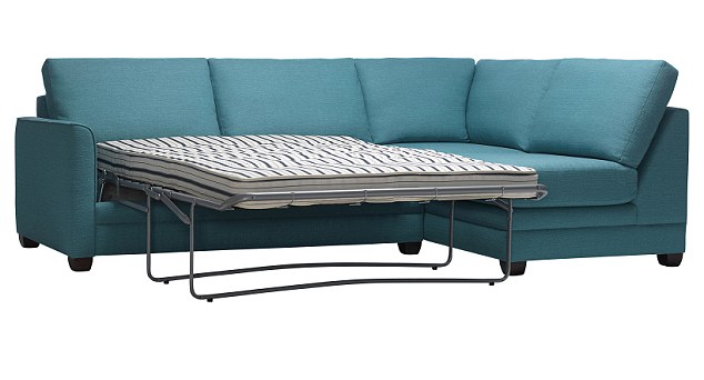 The mattress on the Sofa Workshop Jude sofa-bed is 10cm thick and is on wooden slats.