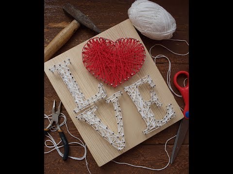 "Love" Валентинка в технике Стринг-Арт