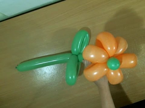 Шестилепестковый цветок из шаров шдм