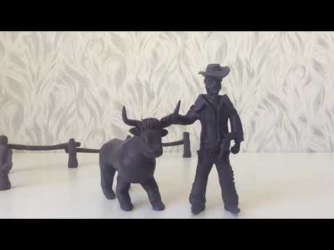 Ковбой и бык 🐂 видео лепка без комментариев (ПЛАСТИЛИН) plasticine