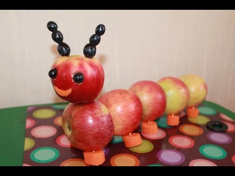 DIY Гусеница из яблок Детские поделки своими руками
