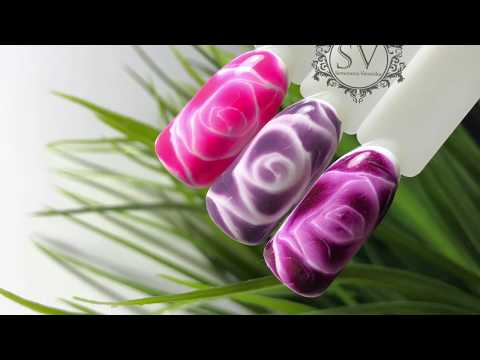 Дизайн по мокрому гель лаку/ Розы по мокрому ❤️ Nails design ❤️ Рисунки на ногтях ❤️ Для начинающих