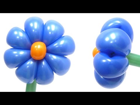 Цветок на 8 лепестков из одного воздушного шара для моделирования (ШДМ 260)