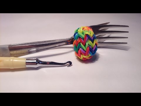 ЯЙЦО на двух вилках, БЕЗ СТАНКА, Радужки Rainbow Loom