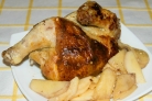 Курица, фаршированная айвой
