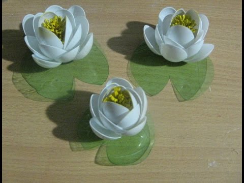 Кувшинки из одноразовых ложечек