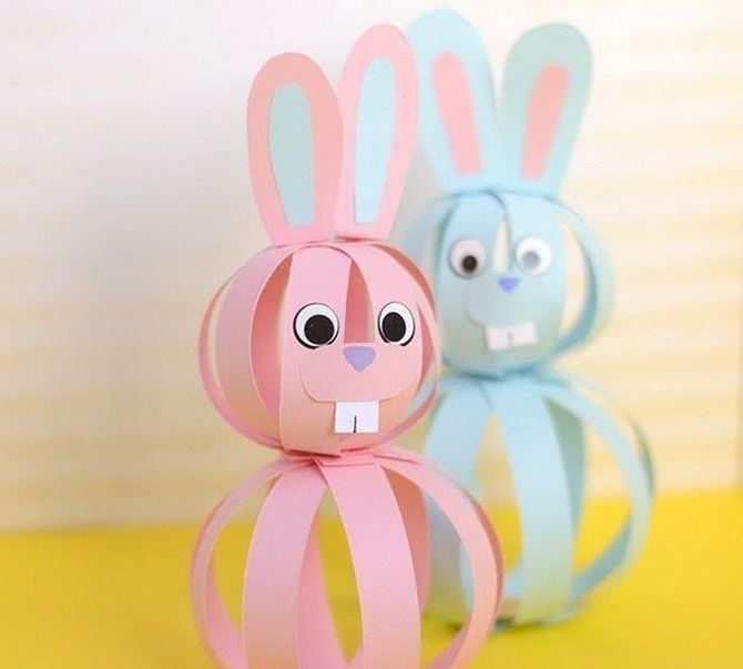 кролики из цветной бумаги