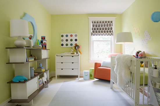 Фисташковый цвет в интерьере детской комнаты