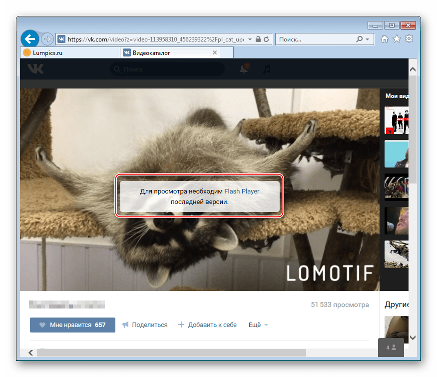 Flash Player ВКонтакте Не работает