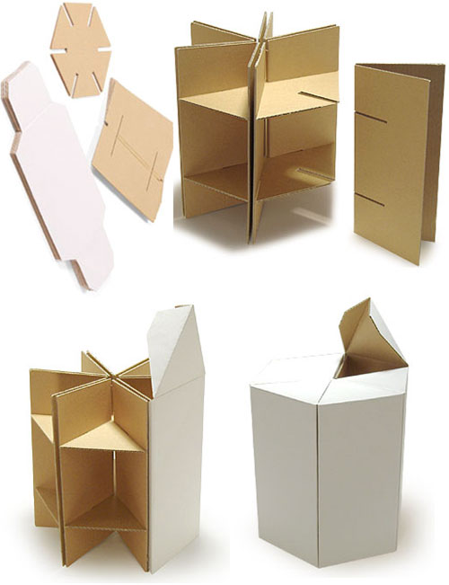 Приклеенные детали мебели на основе картона