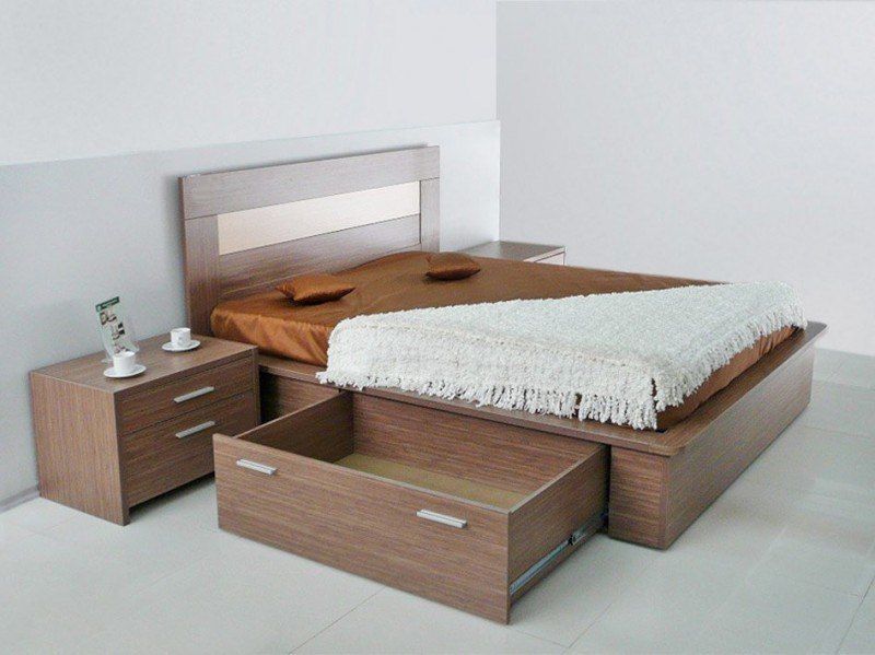 Ящики в современной мебели для сна
